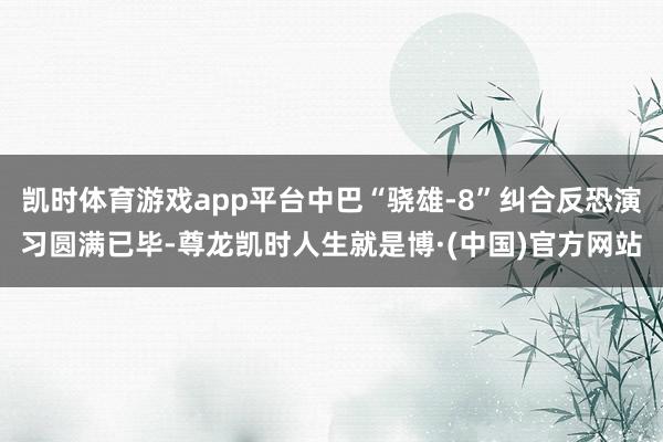 凯时体育游戏app平台中巴“骁雄-8”纠合反恐演习圆满已毕-尊龙凯时人生就是博·(中国)官方网站