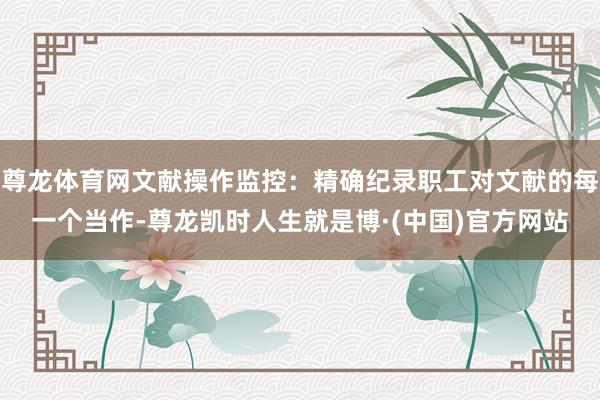 尊龙体育网文献操作监控：精确纪录职工对文献的每一个当作-尊龙凯时人生就是博·(中国)官方网站