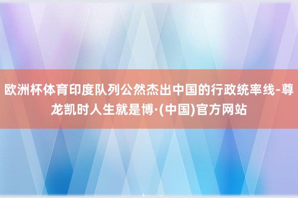 欧洲杯体育印度队列公然杰出中国的行政统率线-尊龙凯时人生就是博·(中国)官方网站