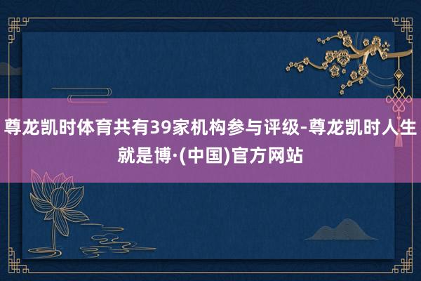 尊龙凯时体育共有39家机构参与评级-尊龙凯时人生就是博·(中国)官方网站