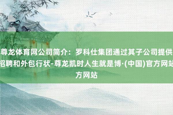 尊龙体育网公司简介：罗科仕集团通过其子公司提供招聘和外包行状-尊龙凯时人生就是博·(中国)官方网站