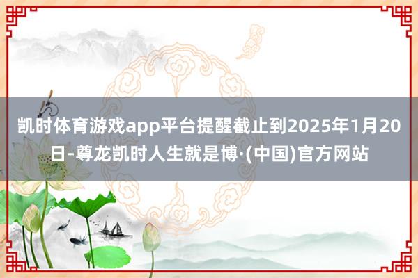 凯时体育游戏app平台提醒截止到2025年1月20日-尊龙凯时人生就是博·(中国)官方网站