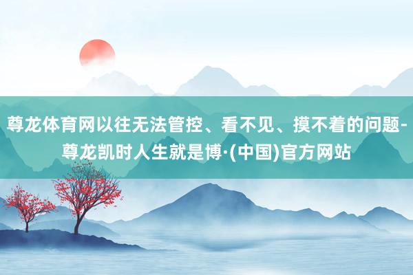 尊龙体育网以往无法管控、看不见、摸不着的问题-尊龙凯时人生就是博·(中国)官方网站
