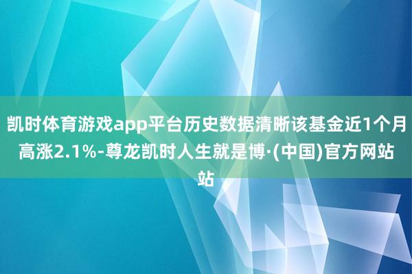 凯时体育游戏app平台历史数据清晰该基金近1个月高涨2.1%-尊龙凯时人生就是博·(中国)官方网站
