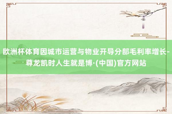 欧洲杯体育因城市运营与物业开导分部毛利率增长-尊龙凯时人生就是博·(中国)官方网站