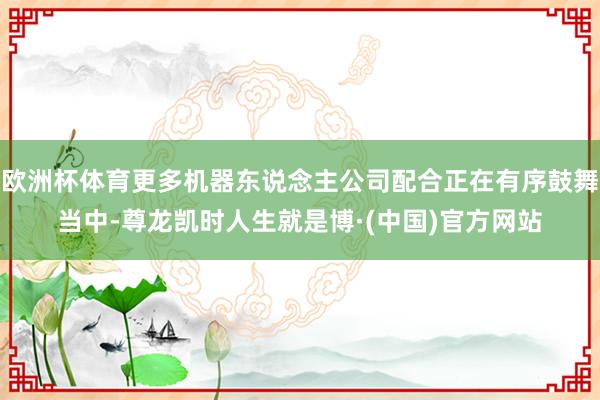 欧洲杯体育更多机器东说念主公司配合正在有序鼓舞当中-尊龙凯时人生就是博·(中国)官方网站
