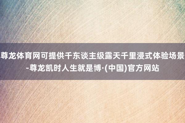 尊龙体育网可提供千东谈主级露天千里浸式体验场景-尊龙凯时人生就是博·(中国)官方网站