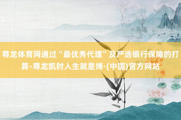 尊龙体育网通过“最优秀代理”及严选银行保障的打算-尊龙凯时人生就是博·(中国)官方网站