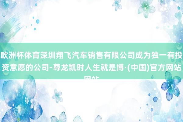 欧洲杯体育深圳翔飞汽车销售有限公司成为独一有投资意愿的公司-尊龙凯时人生就是博·(中国)官方网站