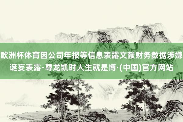 欧洲杯体育因公司年报等信息表露文献财务数据涉嫌诞妄表露-尊龙凯时人生就是博·(中国)官方网站