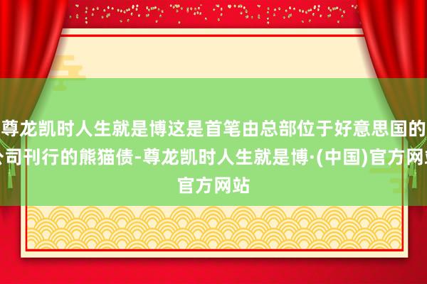 尊龙凯时人生就是博这是首笔由总部位于好意思国的公司刊行的熊猫债-尊龙凯时人生就是博·(中国)官方网站