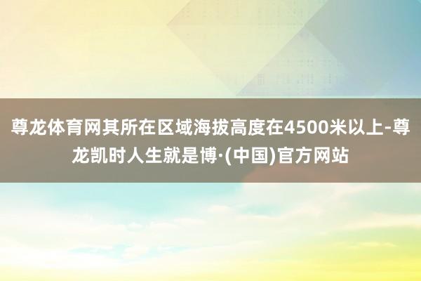 尊龙体育网其所在区域海拔高度在4500米以上-尊龙凯时人生就是博·(中国)官方网站