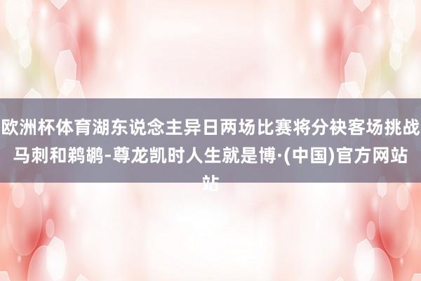 欧洲杯体育湖东说念主异日两场比赛将分袂客场挑战马刺和鹈鹕-尊龙凯时人生就是博·(中国)官方网站