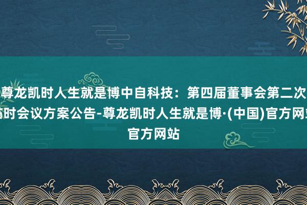 尊龙凯时人生就是博中自科技：第四届董事会第二次临时会议方案公告-尊龙凯时人生就是博·(中国)官方网站