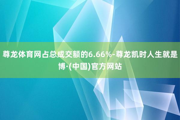 尊龙体育网占总成交额的6.66%-尊龙凯时人生就是博·(中国)官方网站