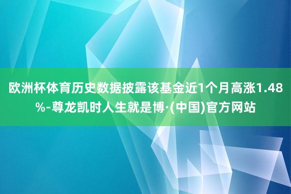 欧洲杯体育历史数据披露该基金近1个月高涨1.48%-尊龙凯时人生就是博·(中国)官方网站
