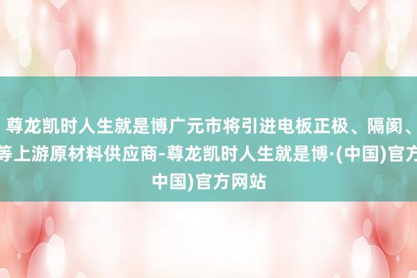 尊龙凯时人生就是博广元市将引进电板正极、隔阂、外壳等上游原材料供应商-尊龙凯时人生就是博·(中国)官方网站