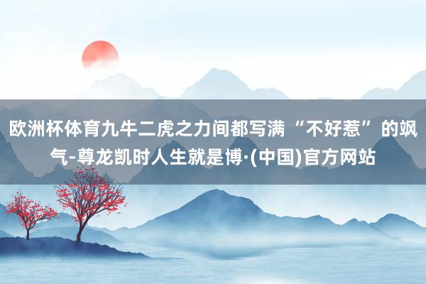 欧洲杯体育九牛二虎之力间都写满 “不好惹” 的飒气-尊龙凯时人生就是博·(中国)官方网站