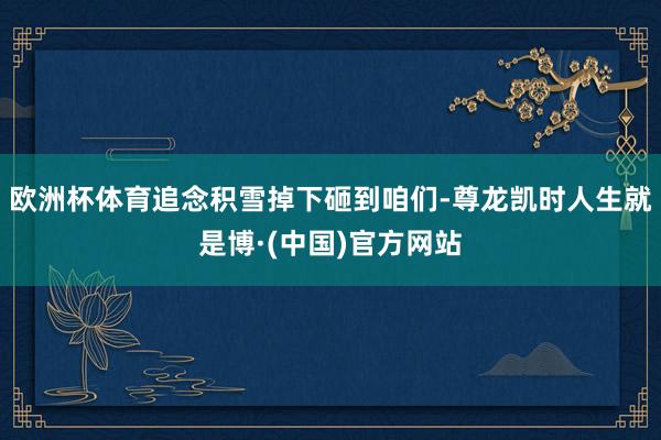 欧洲杯体育追念积雪掉下砸到咱们-尊龙凯时人生就是博·(中国)官方网站